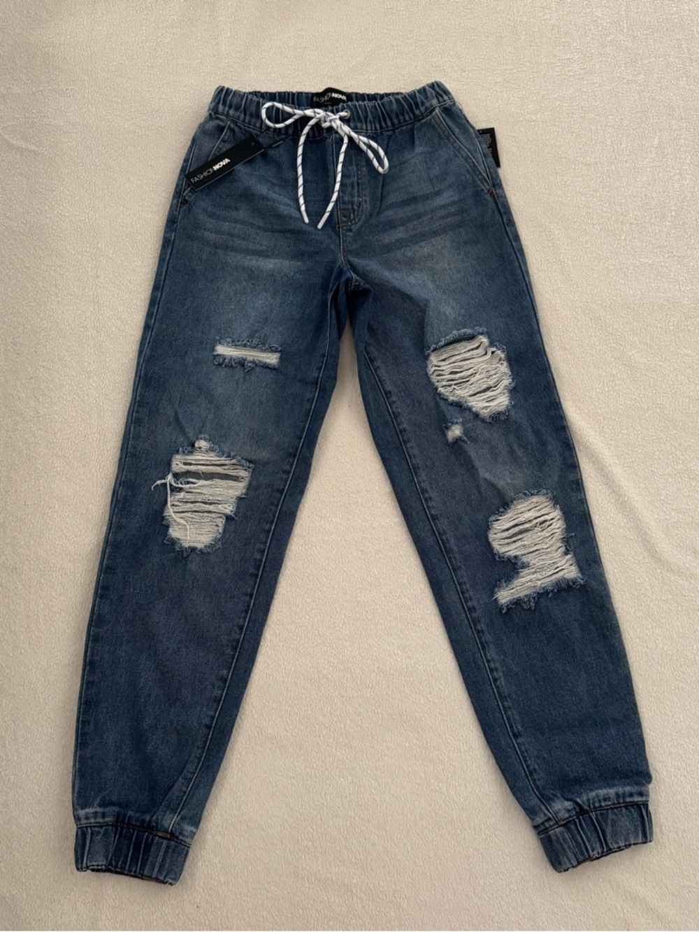 Fashion Nova Women’s End Game Relaxed Denim Jogger Pants